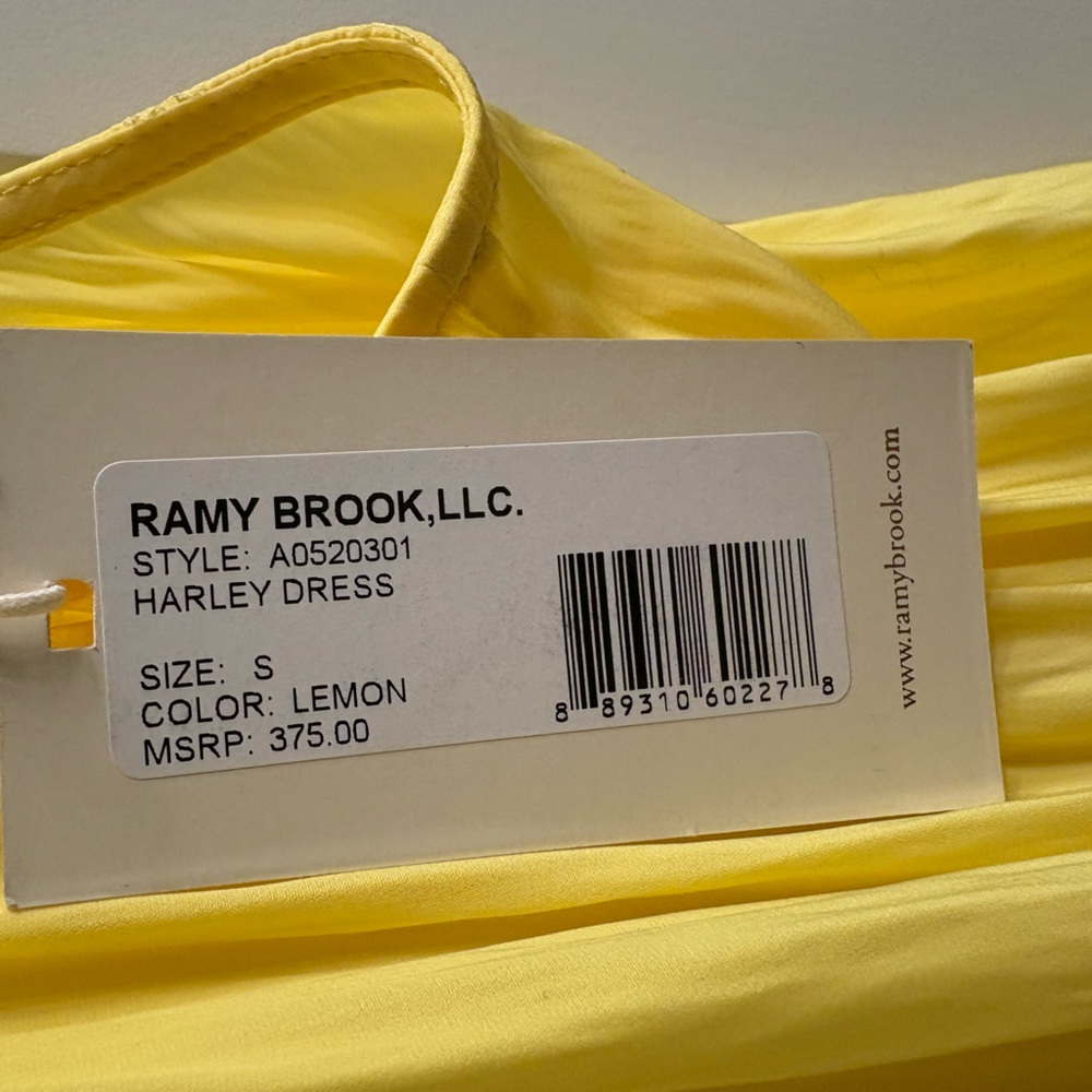 NWT Ramy Brook Women's Harley Lemon Yellow Sleeveless Mini Dress Size S - Picture 4 of 13